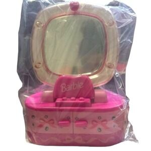 90's Vintage Barbie Vanity Mirror W/Storage & light‎ New Sealed By Mattel Avon